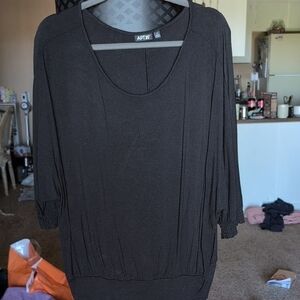 Apt. 9 Black 3/4 Sleeve Relaxed Blouse